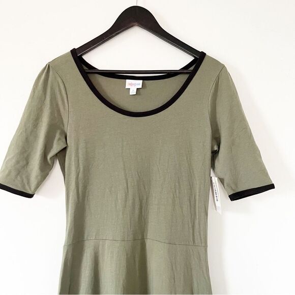 NWT LulaRoe Olive Green Ana Short Sleeve Maxi Dress - Picture 3 of 6